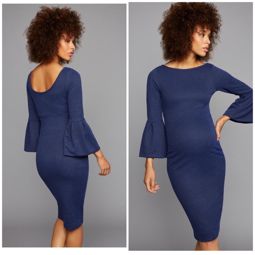 NWT! Soon Maternity bell sleeve knee length dress